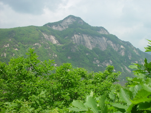 모래 사구 위에서 바라 본 포암산 